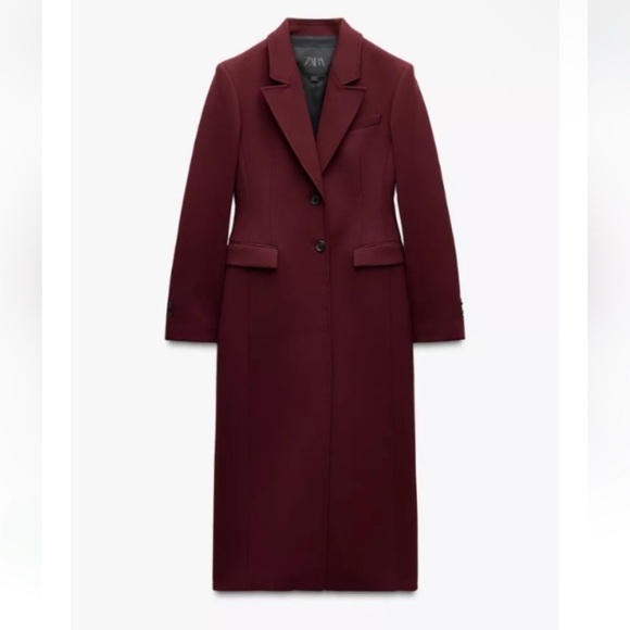 Zara Burgundy Hourglass coat - Picture 7 of 7